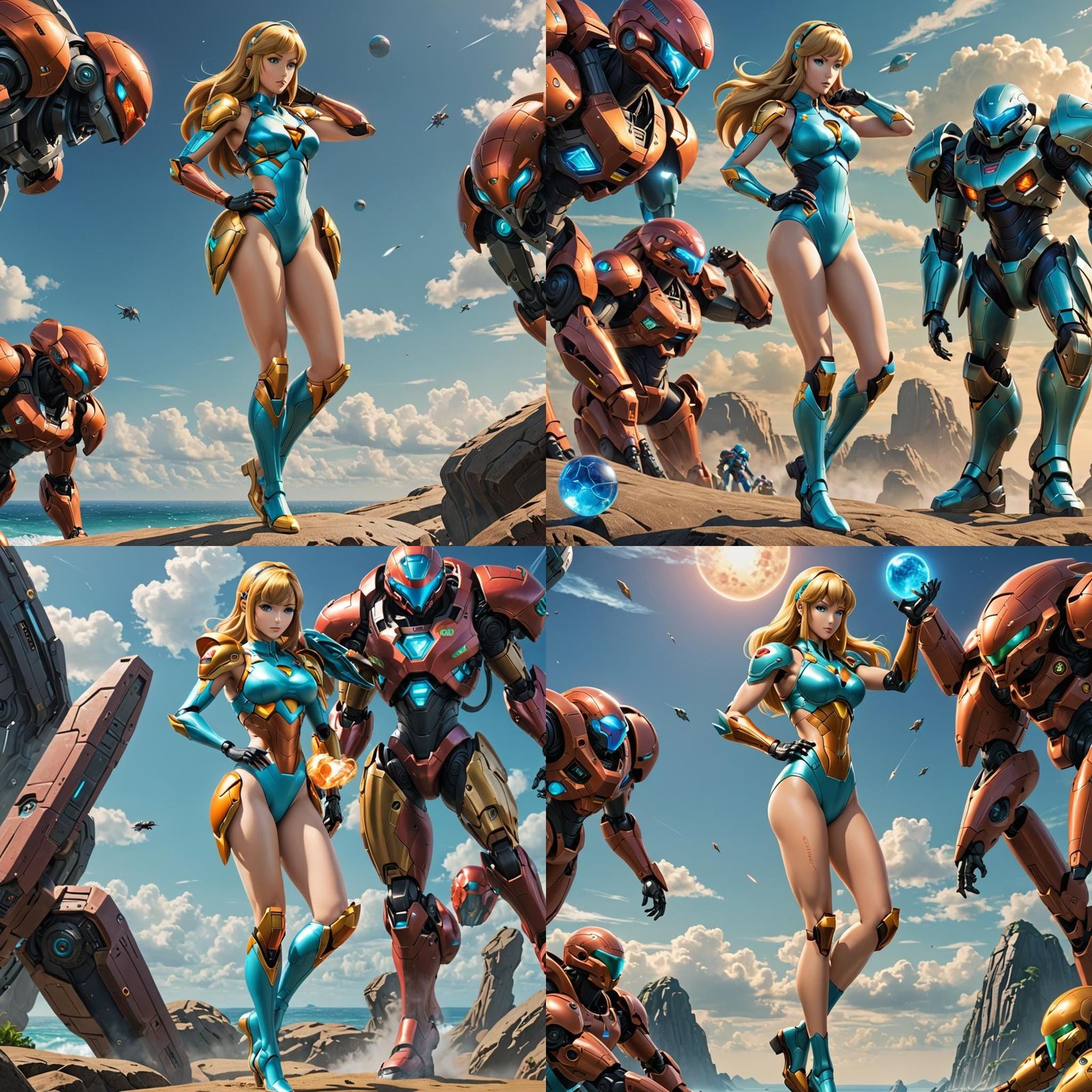Samus Aran Swimsuit Photoshoot, 3D Anime Art