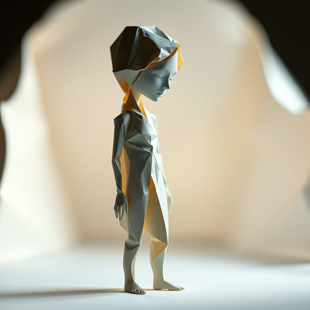 Dreamlike Origami Figure in Soft Focus