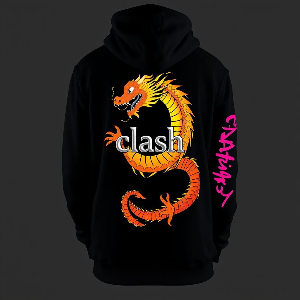 Cyberpunk-Inspired Streetwear with Chinese Dragon