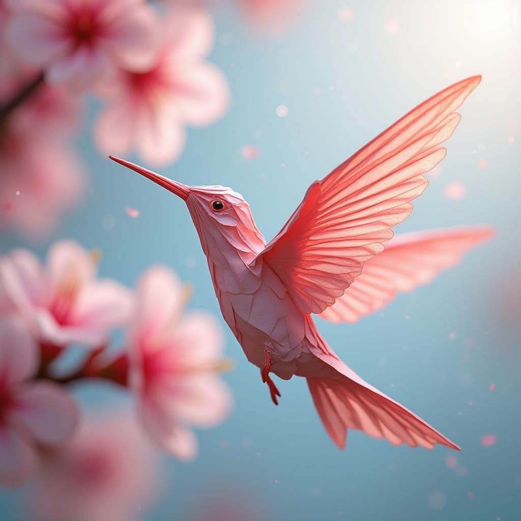 Origami Hummingbird by Dogwood: Pop Surrealism