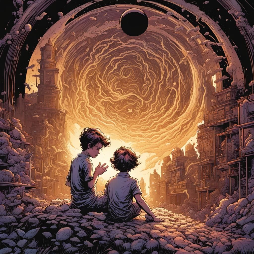 Psychic Children in Comic Book Art Style