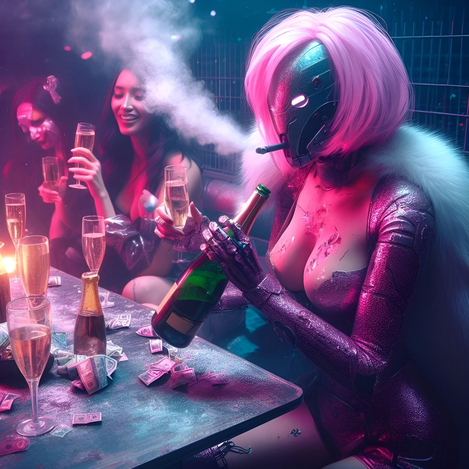 Abstract AI Image of a Nightclub