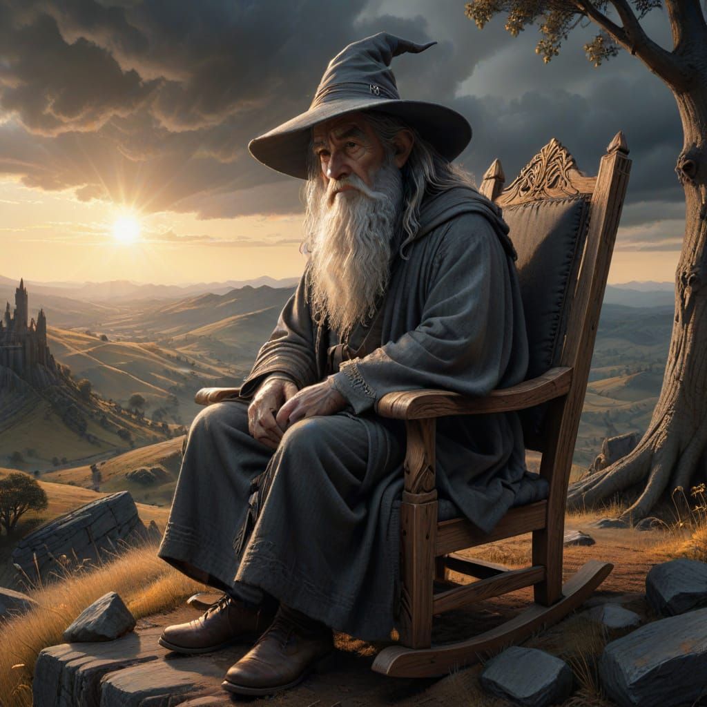 Gandalf in The Shire as Comic Book Art