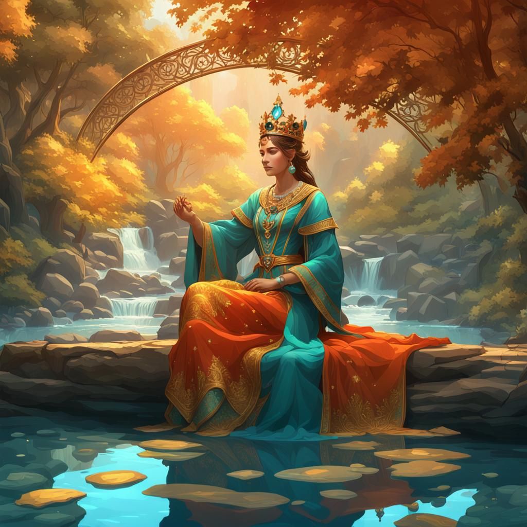 Queen on Golden Throne by Crystal River