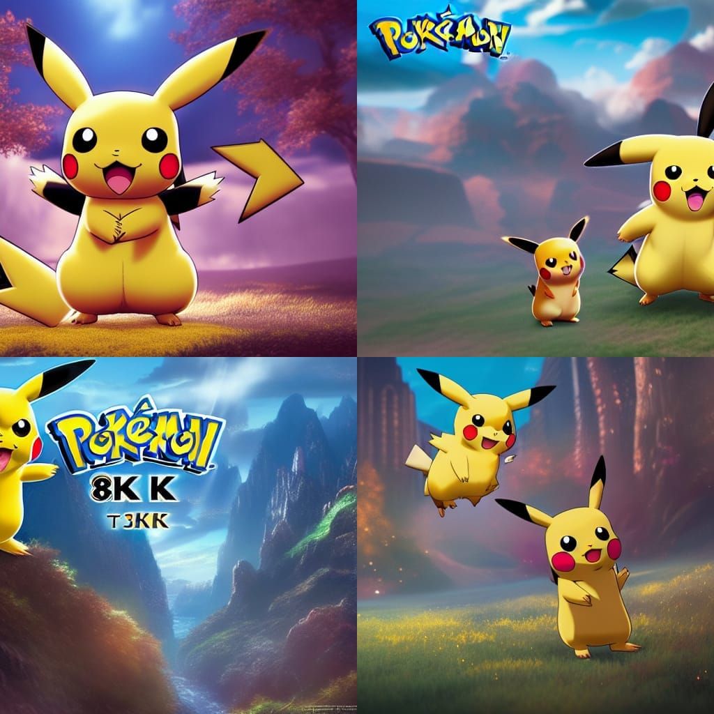 Detailed Pikachu Art in 8k Resolution
