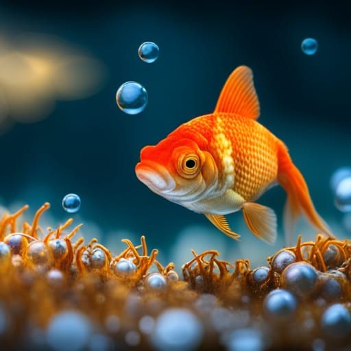 Goldfish in Sparkling Water: Fantasy Concept Art