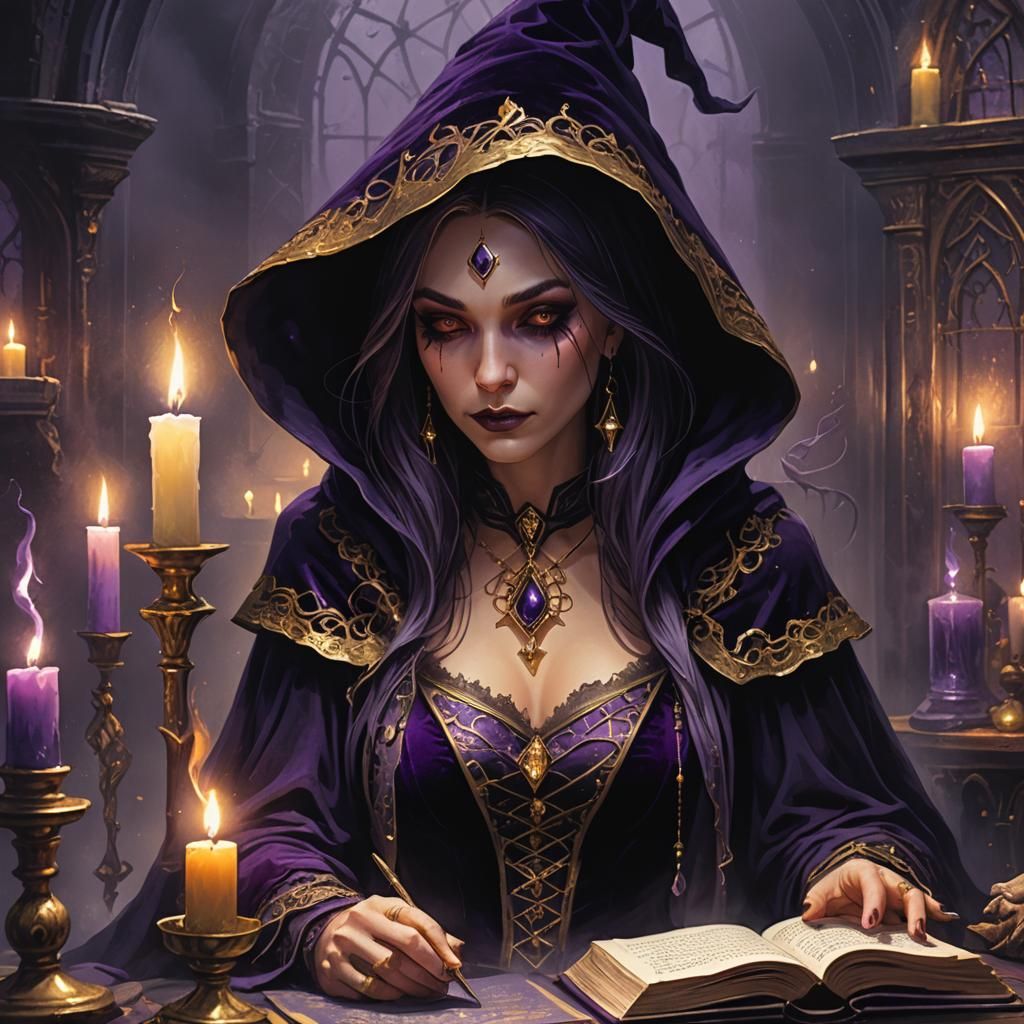 High Priestess Witch in Dark Fantasy Concept Art