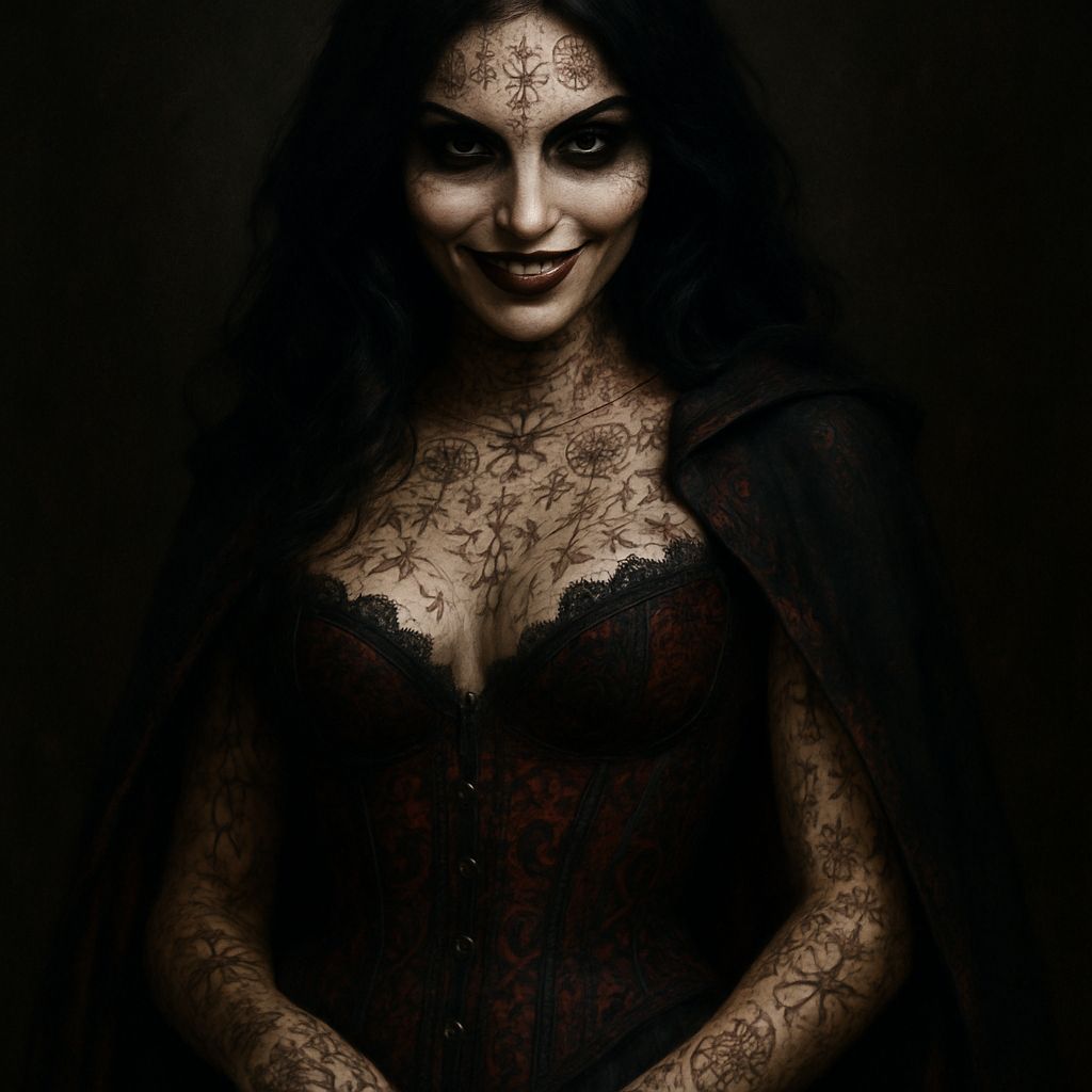 Gothic Sorceress with Captivating Dark Eyes
