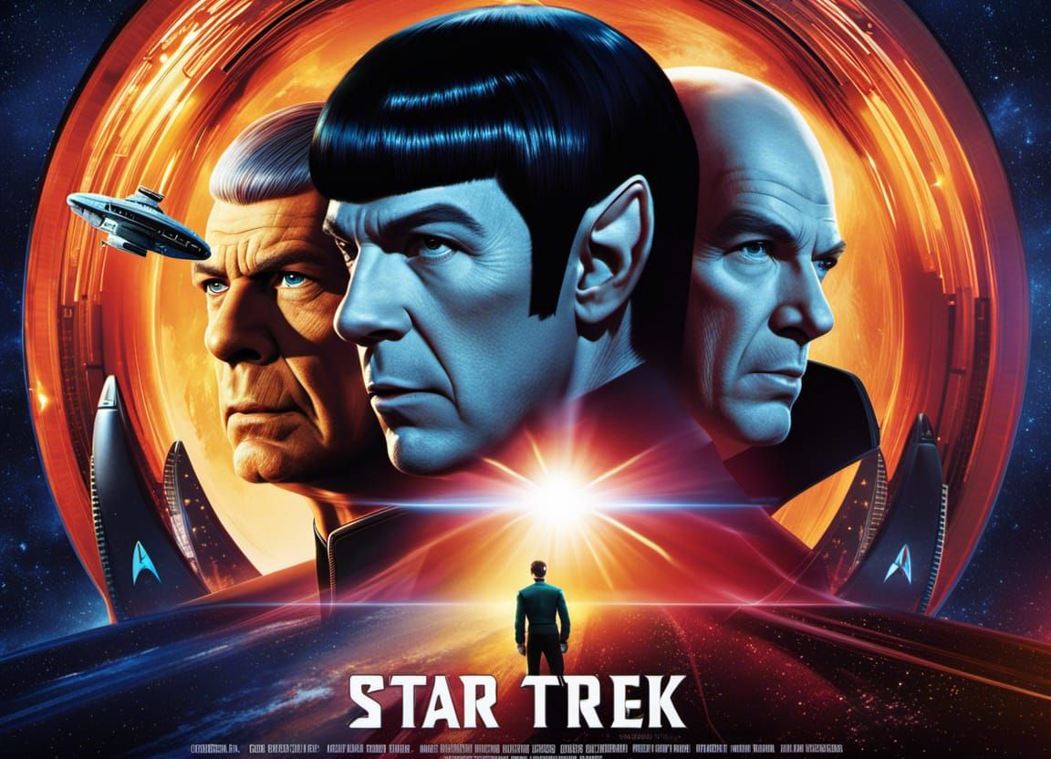 Star Trek Movie Poster: Spaceships and Spock