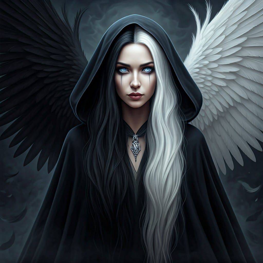 Angel of Scandinavian Death with Wilting Ebony and Ivory Win...