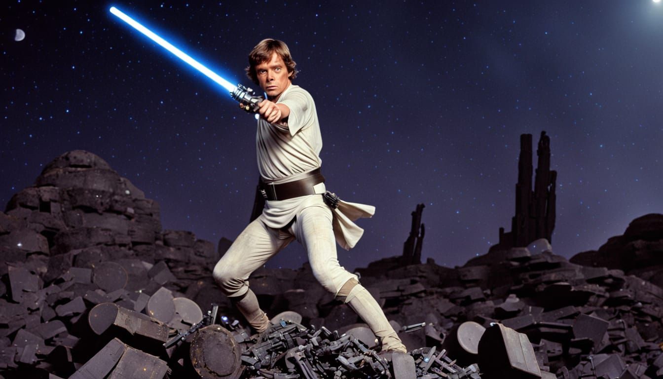 Galactic Hero Stands Amongst Droid Ruins