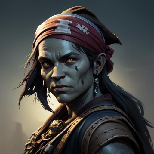 Half Orc Pirate Portrait in Unreal Engine 5
