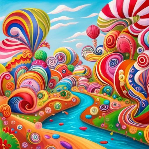 Candy Wonderland: Gouache Swirls in Vibrant Colors