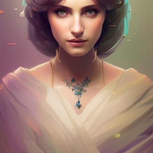 Royal Goddess Portrait in Hyperdetailed Style