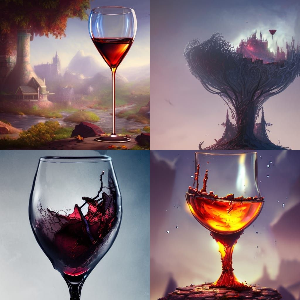 Broken Wine Glass: Detailed Matte Painting
