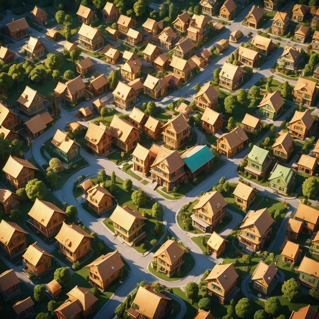 Stunning Future Village with Gold and Diamond Houses