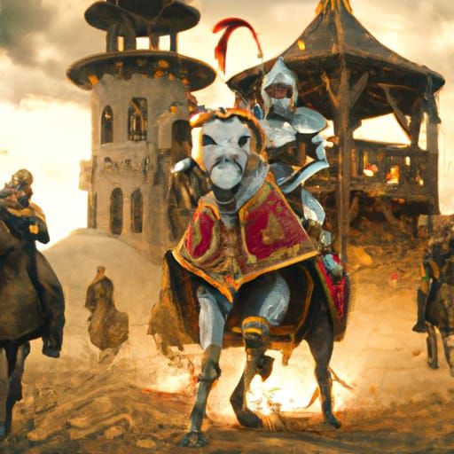 Knight Jousting on Elaborate Horse: Digital Matte Painting