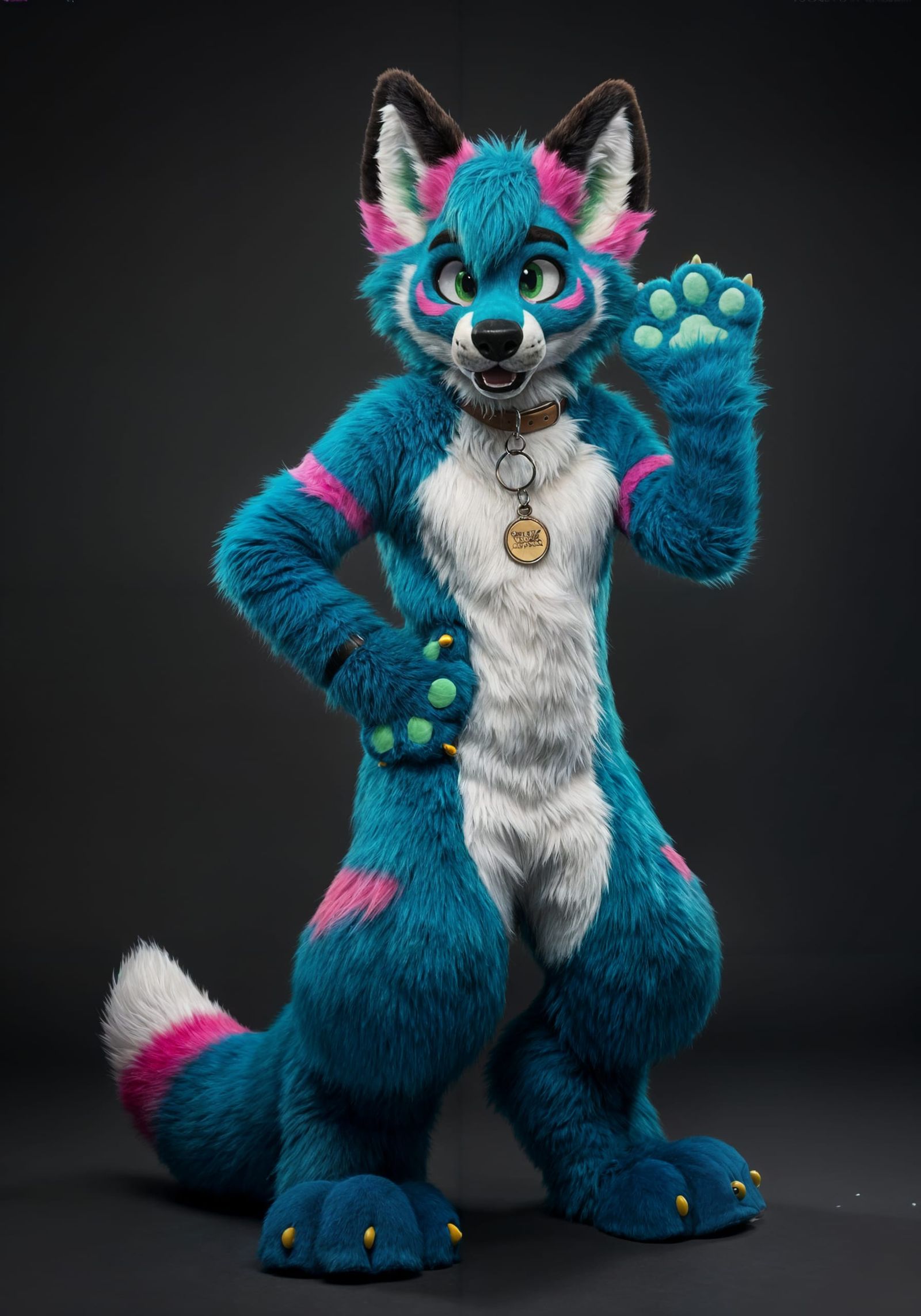 Fox Ferret Hybrid Fursuit in Cartoon Style