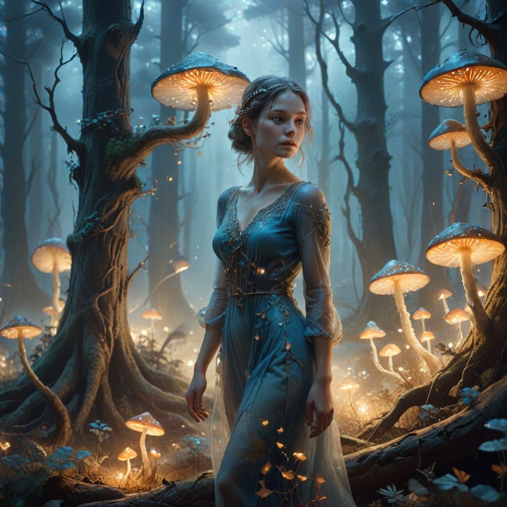 Enchanting Fantasy Portrait in Ethereal Oil Painting Style