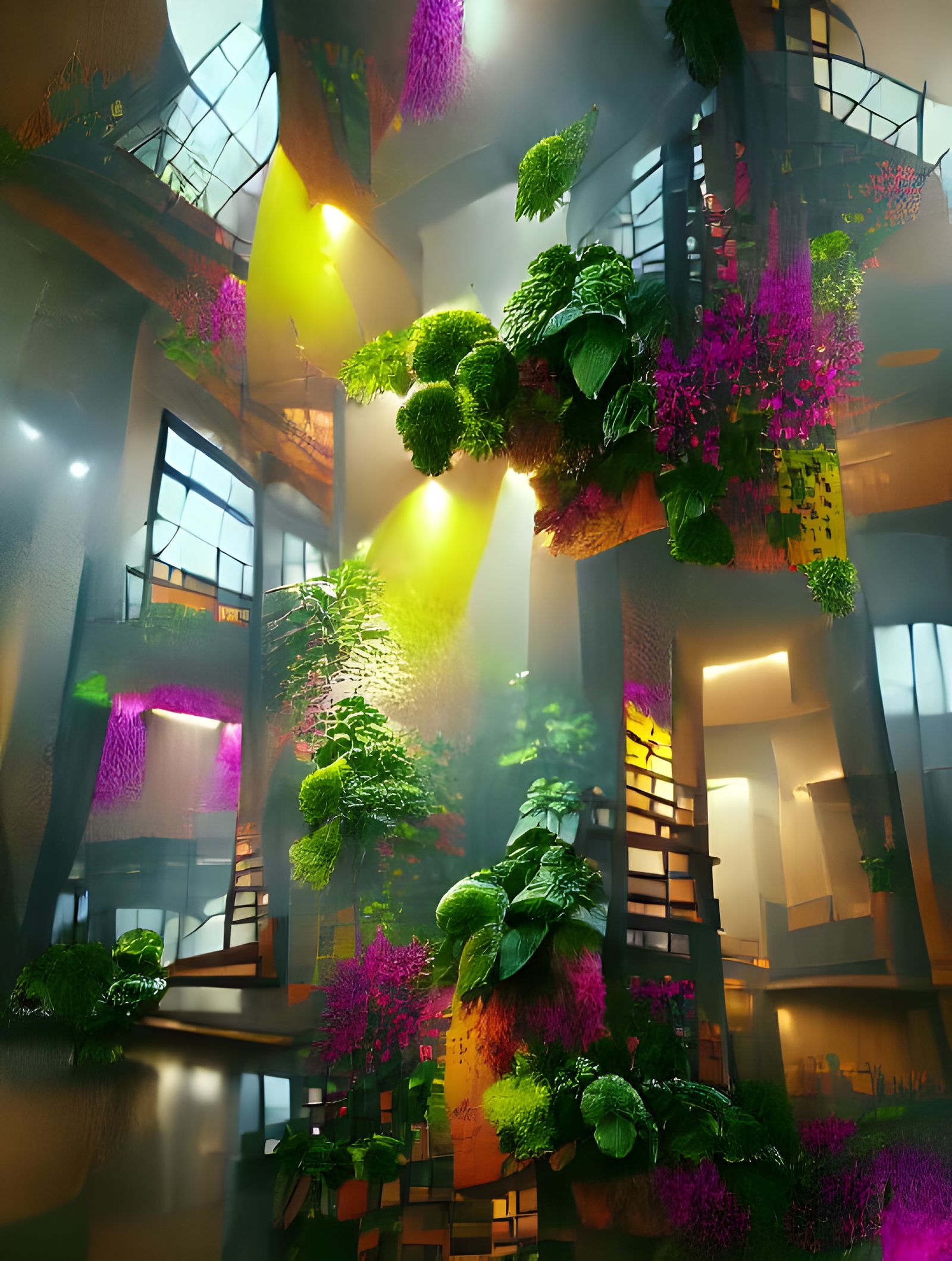 Indoor Vertical Garden in Modern Building