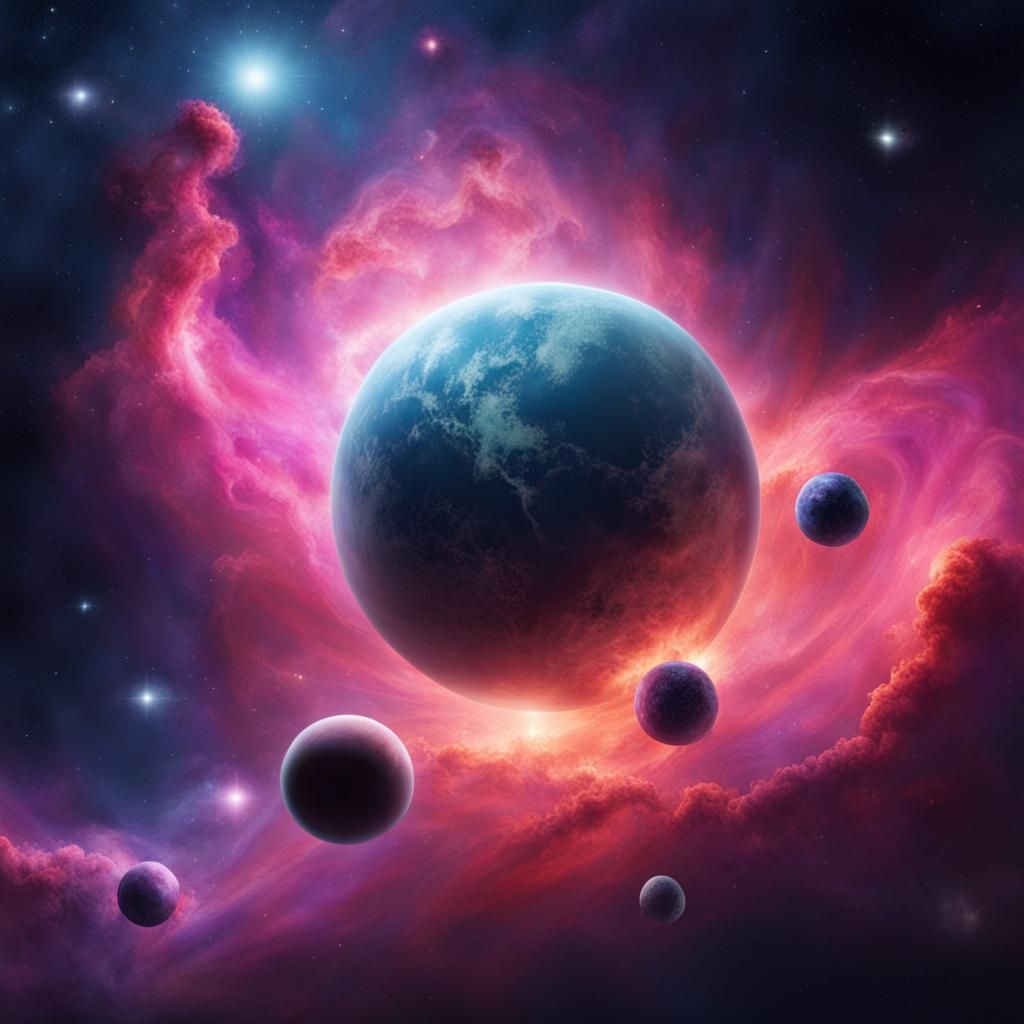 Nebulae Swirling Around a Magic Planet