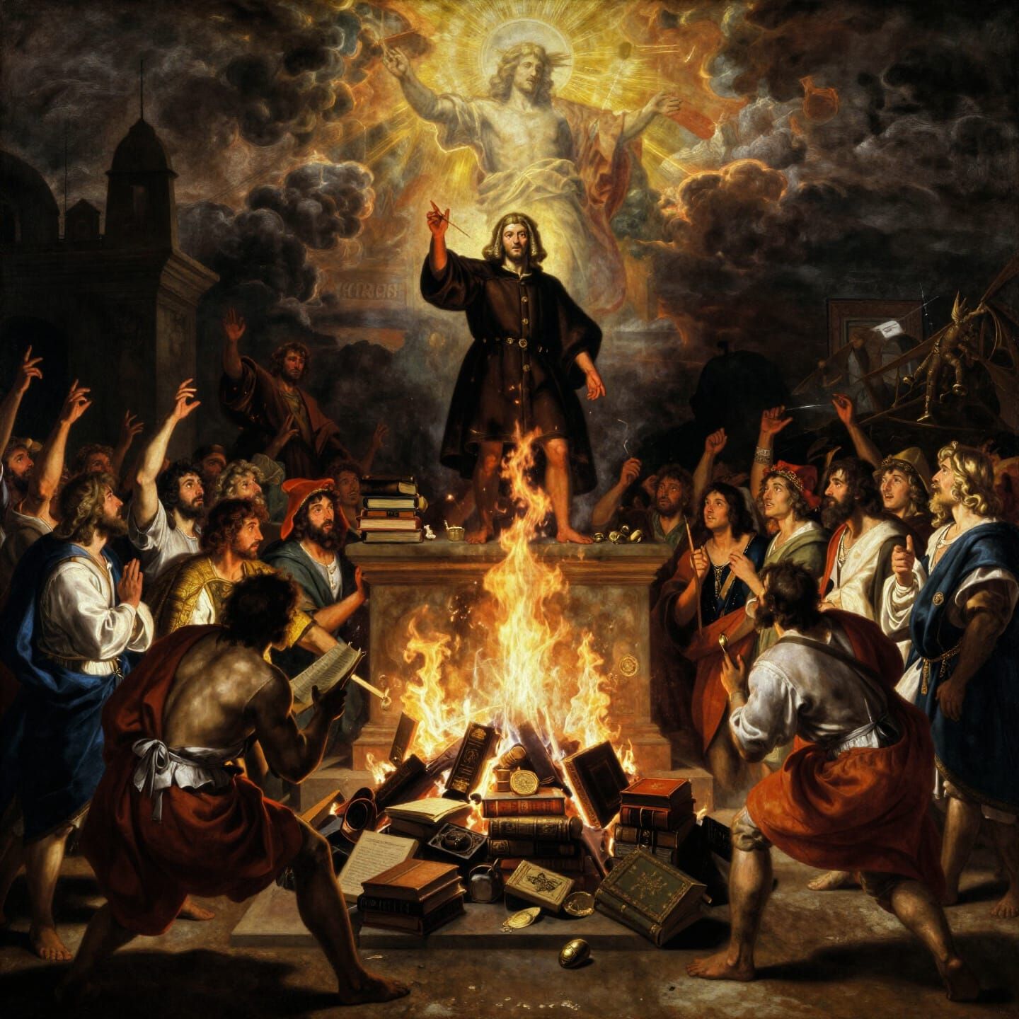 Bonfire of the Vanities Oil Painting in Florence