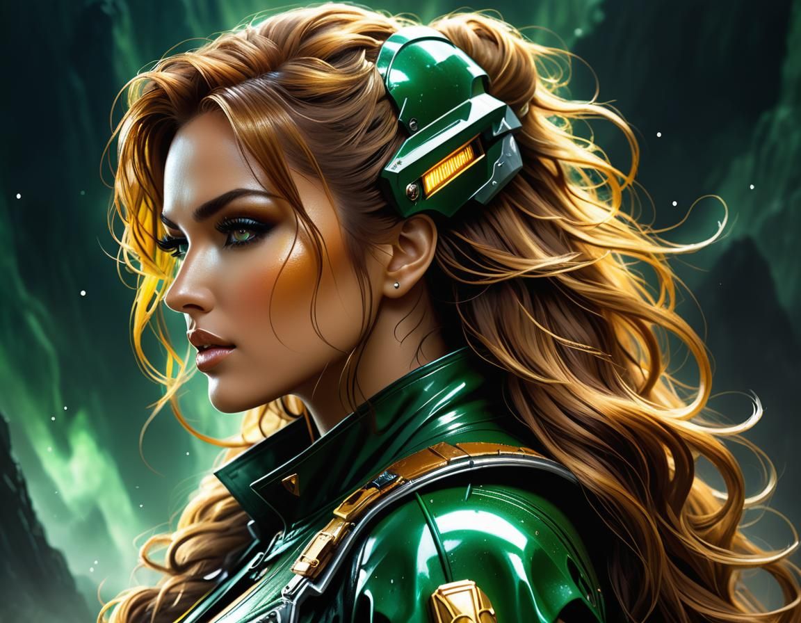 Luis Royo Style Portrait in Star Wars Cockpit