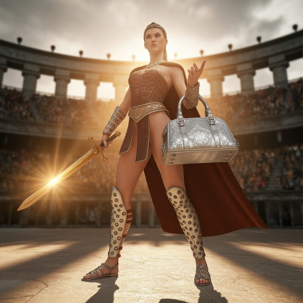 Regal Fantasy Gladiator in Radiant Light