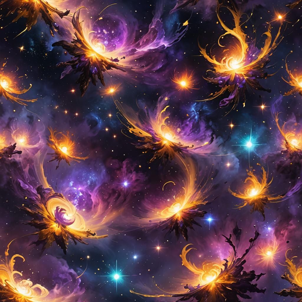 Fantasy Nebulae Concept Art in Ethereal Style