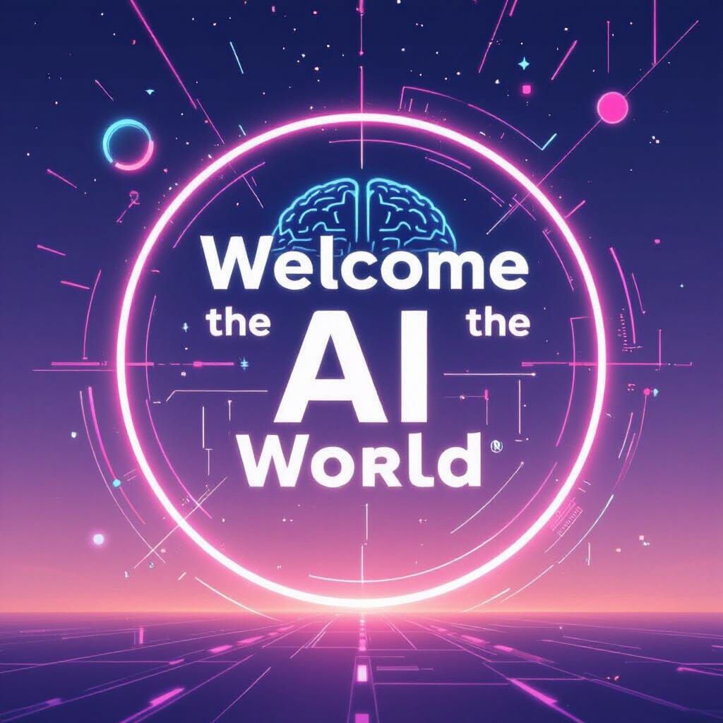 Futuristic AI World Instagram Post in High-Tech Style