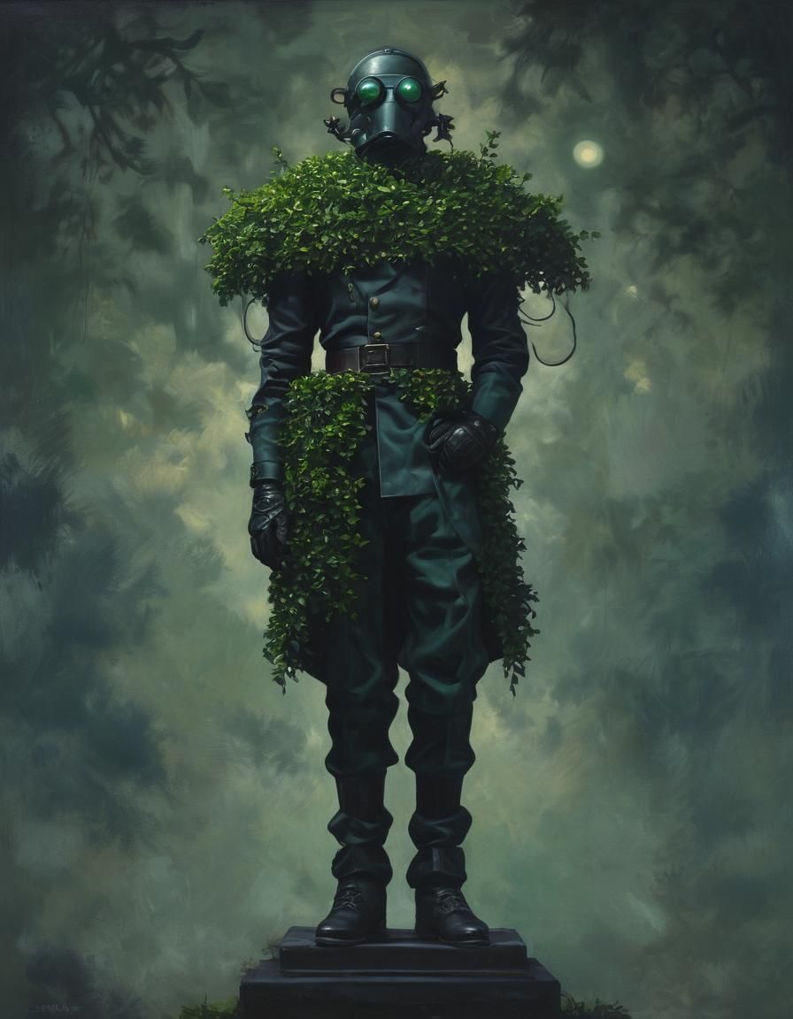 Topiary Man in Dieselpunk Cyberpunk Style