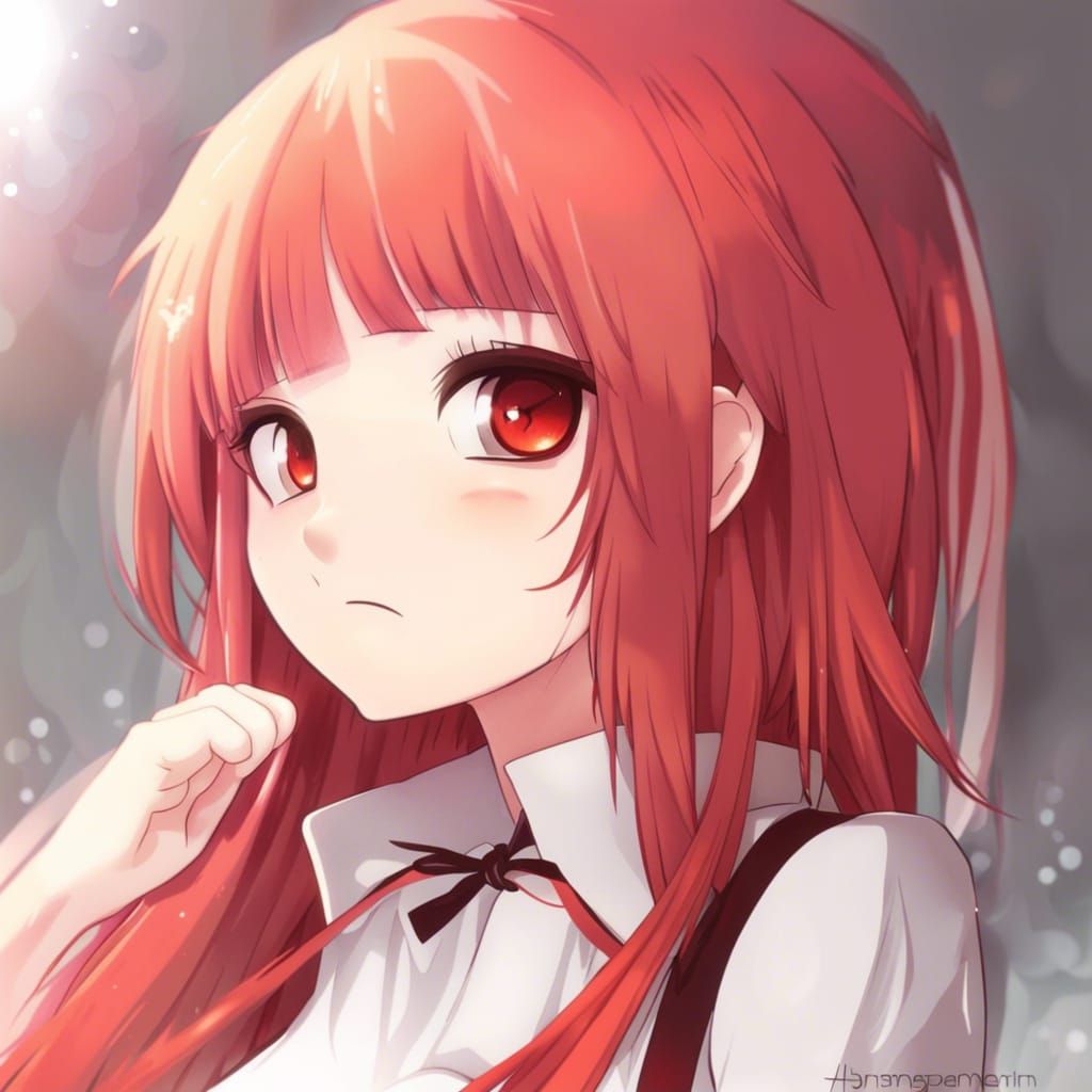 Red-Haired Anime Girl Close-Up: Manga Key Visual