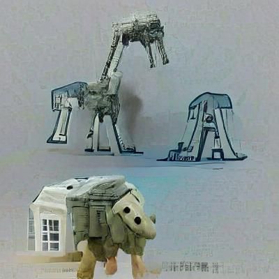 AT-AT Walker on White Background