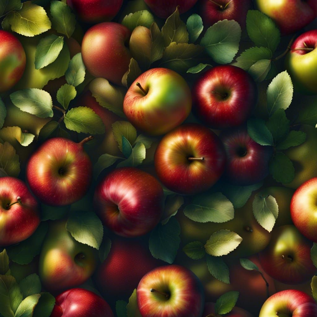 Hyperrealistic Aerial View of Apple Farm