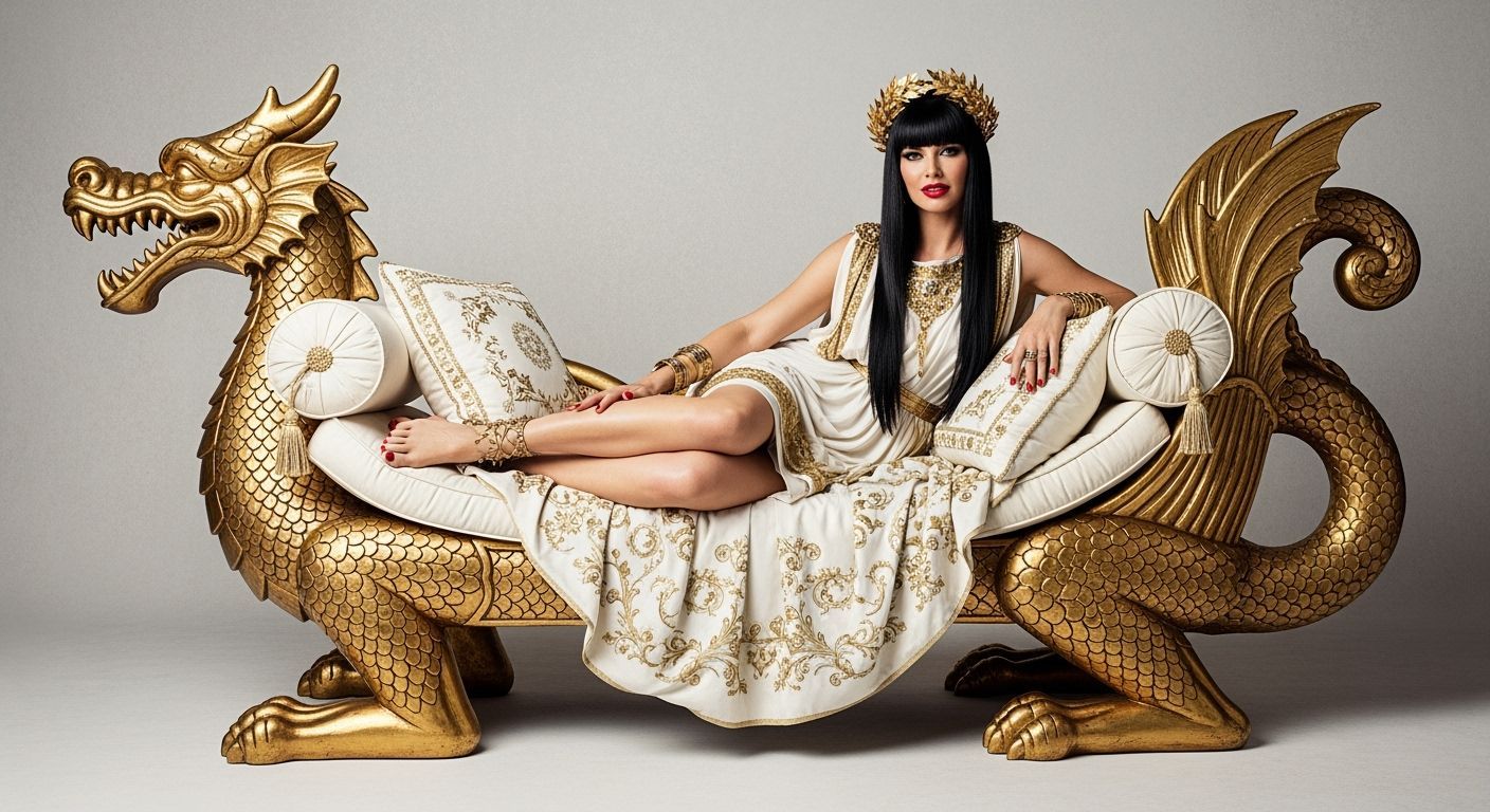 Roman Empress on Dragon Chaise Longue