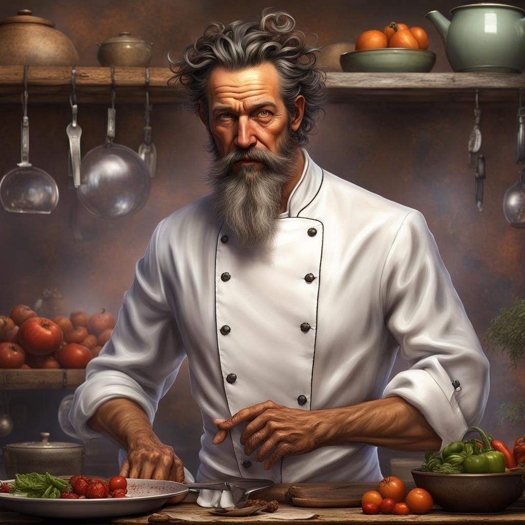 Fantasy Italian Chef Concept Art in 8K