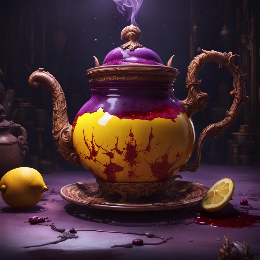 Bloody Teapot Dark Fantasy Concept Art