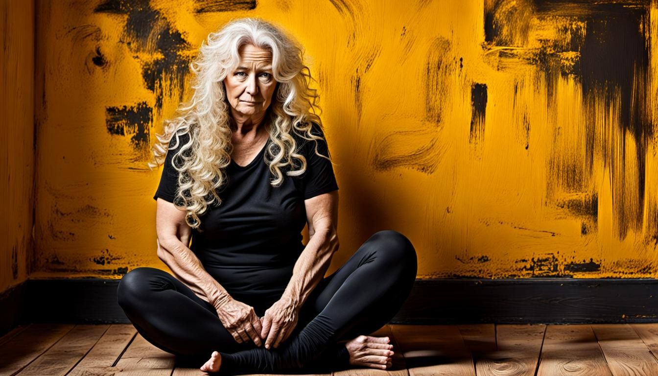 Abstract Impressionistic Portrait of a Woman in Dim Room