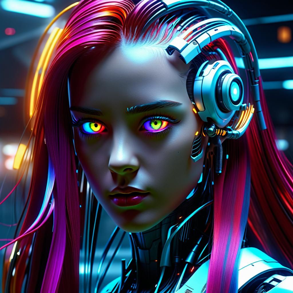 Futuristic Beauty: A Biopunk Cyborg Fashion Model