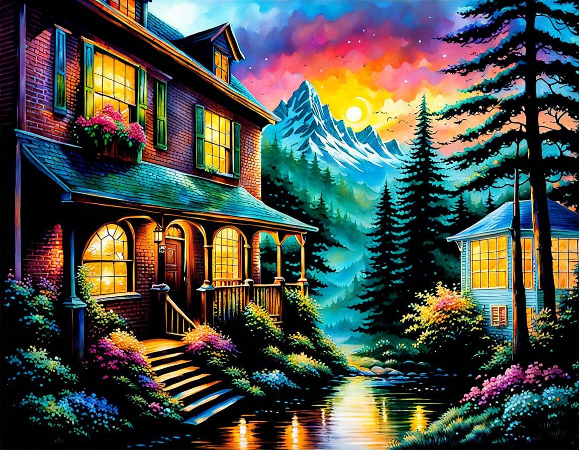 Metallic Detective in Alcohol Ink, Luminist Style