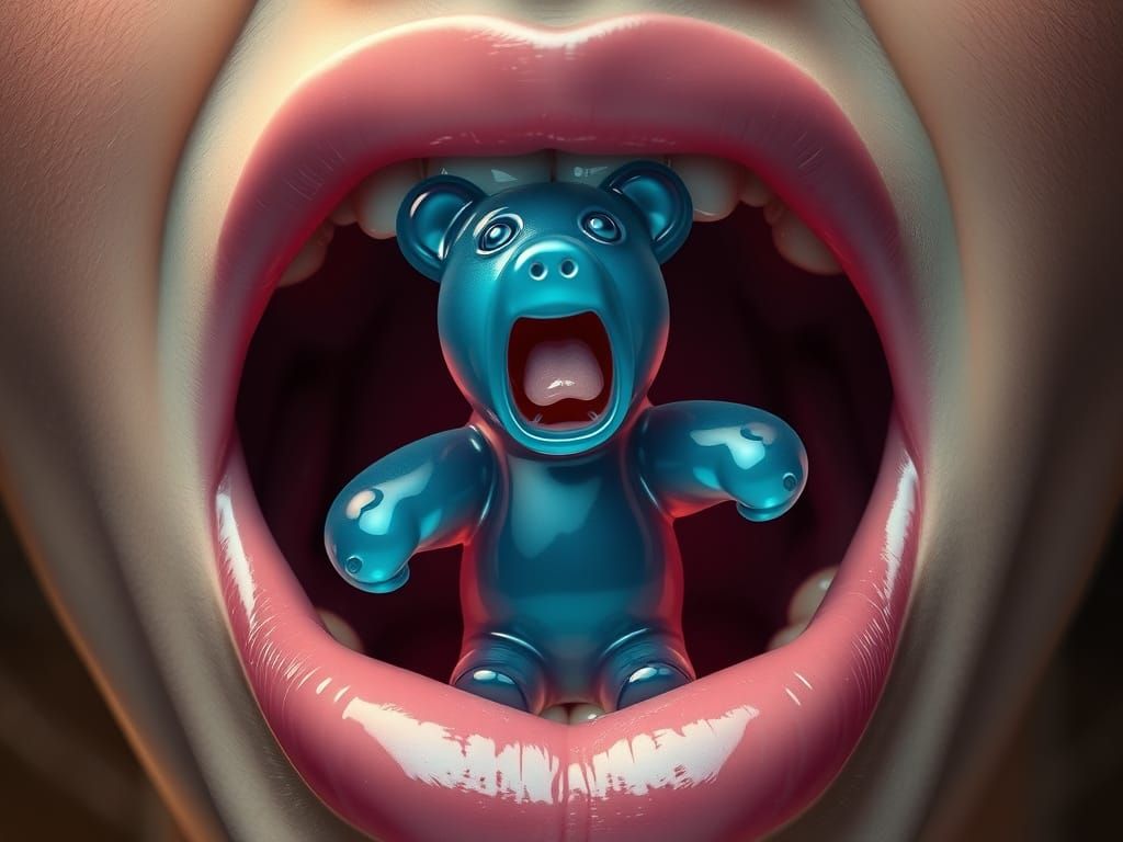 Gummy Bear Trapped in a Fantasy Landscape