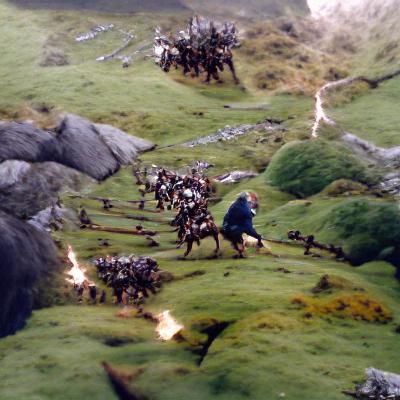 Epic Warrior Leads Charge Against Dark Enemy