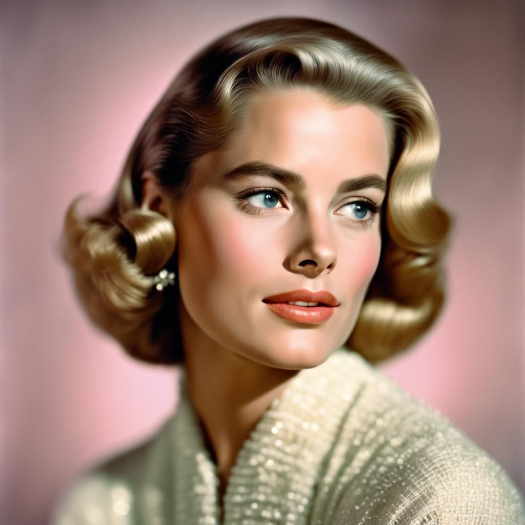 Grace Kelly Portrait with Rembrandt Lighting, 8k