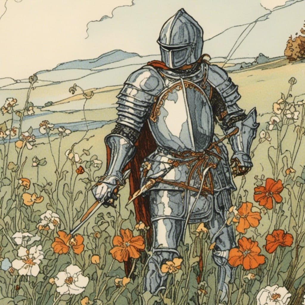 Knight in a Meadow