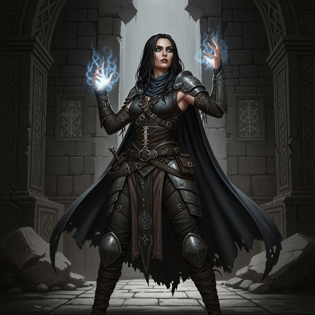Medieval Fantasy Thief Magician in Dark Style