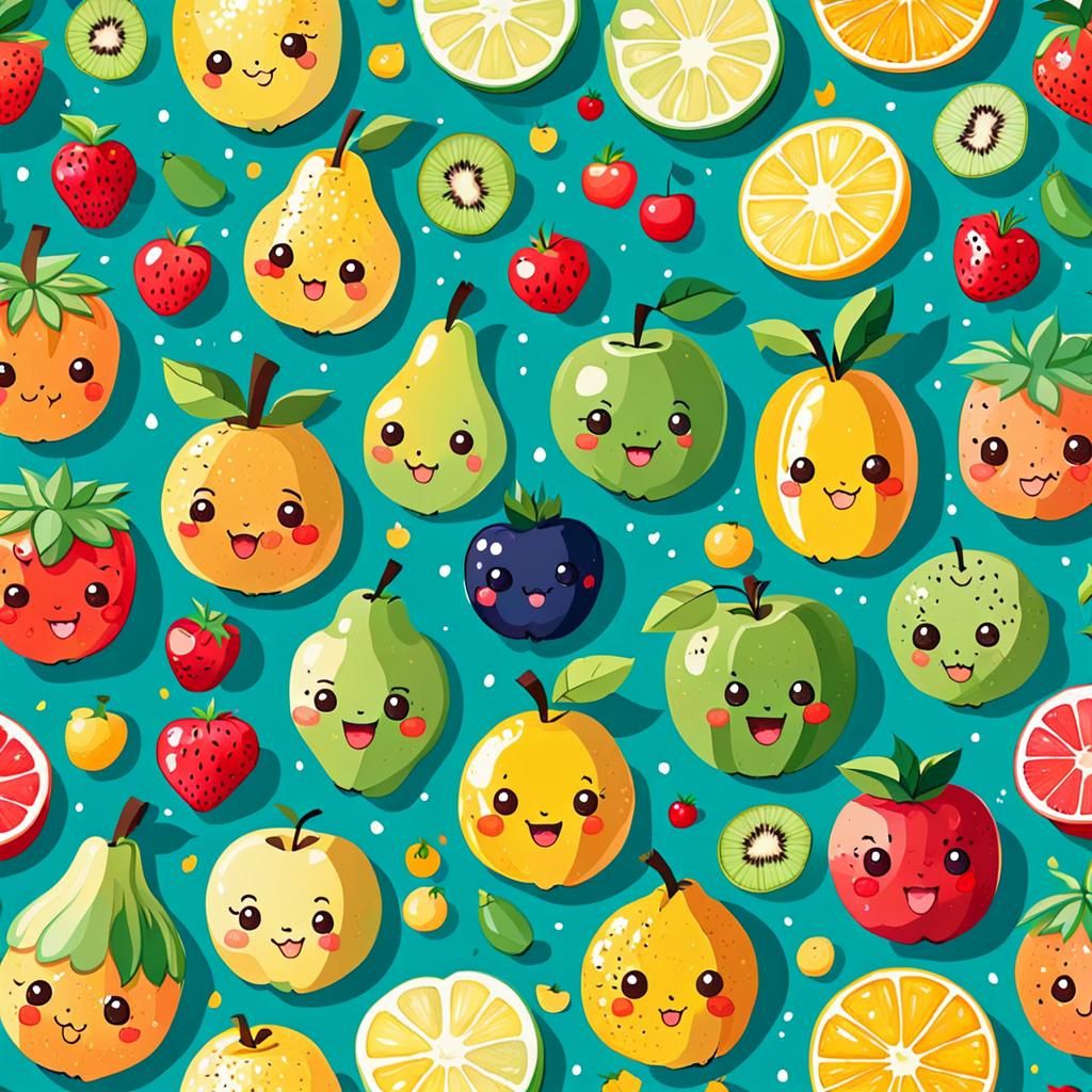 Cheerful Chibi Fruits Portraits: Adorable and Cute