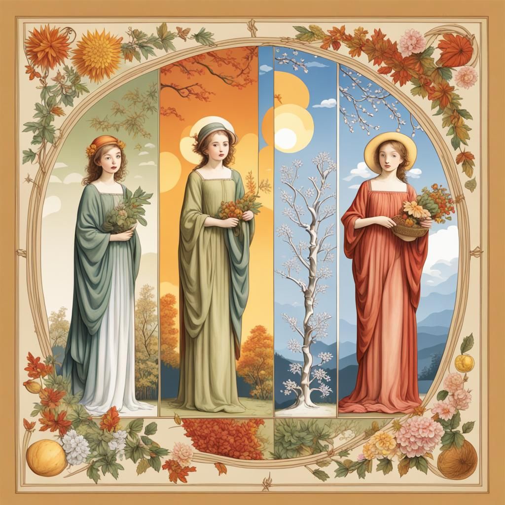 Four Seasons Quartet: A Digital Art Depiction