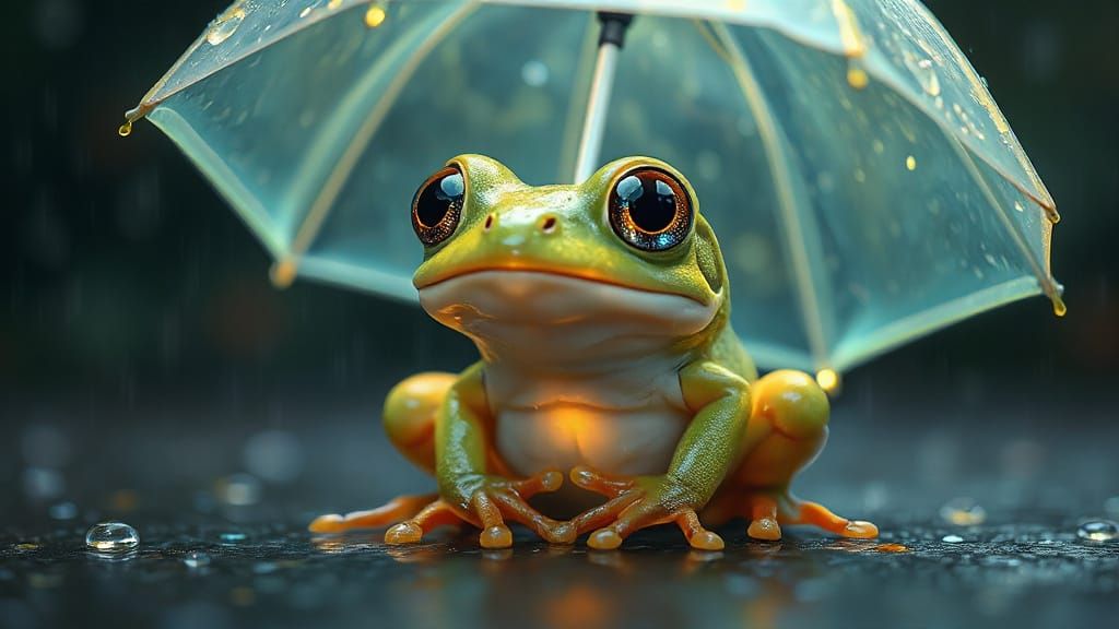 Whimsical Frog in Enchanted Realism Style