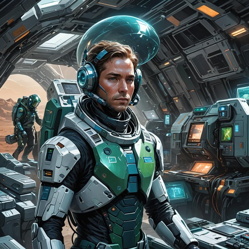 Terradroid Prepares for Mars Expedition in Sci-Fi Art