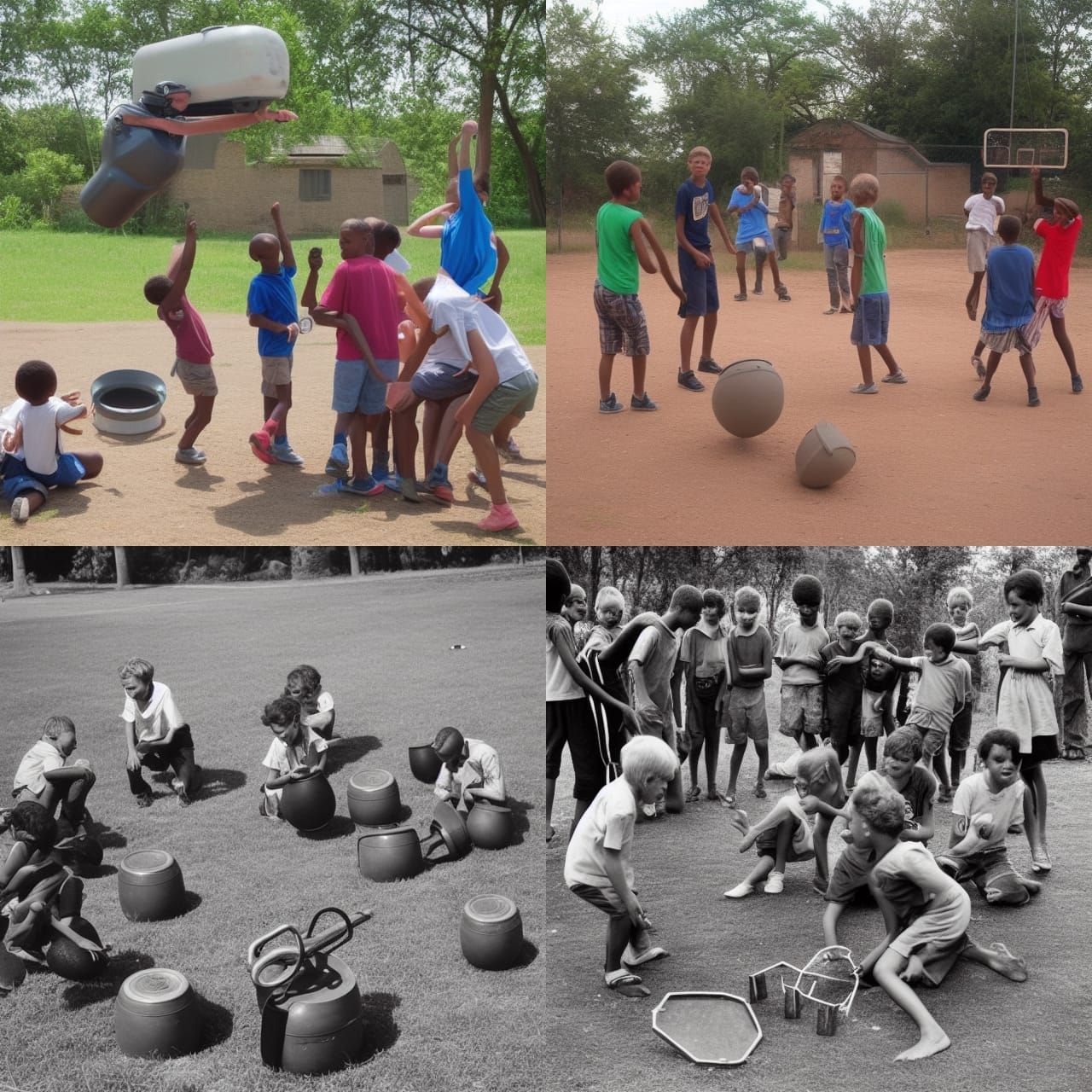Jerrycans in a Brackel Court